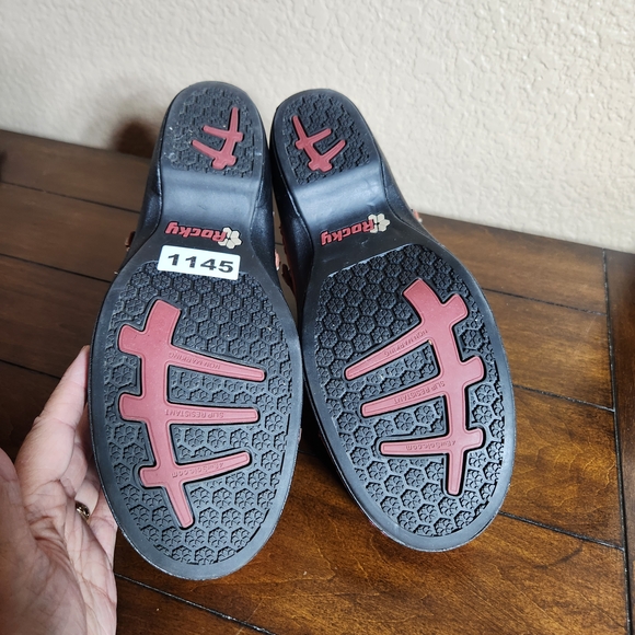 Rocky 4 Eursole Suede Women's Size 9 Eu 40 Mules in Rust and Black - Picture 5 of 7